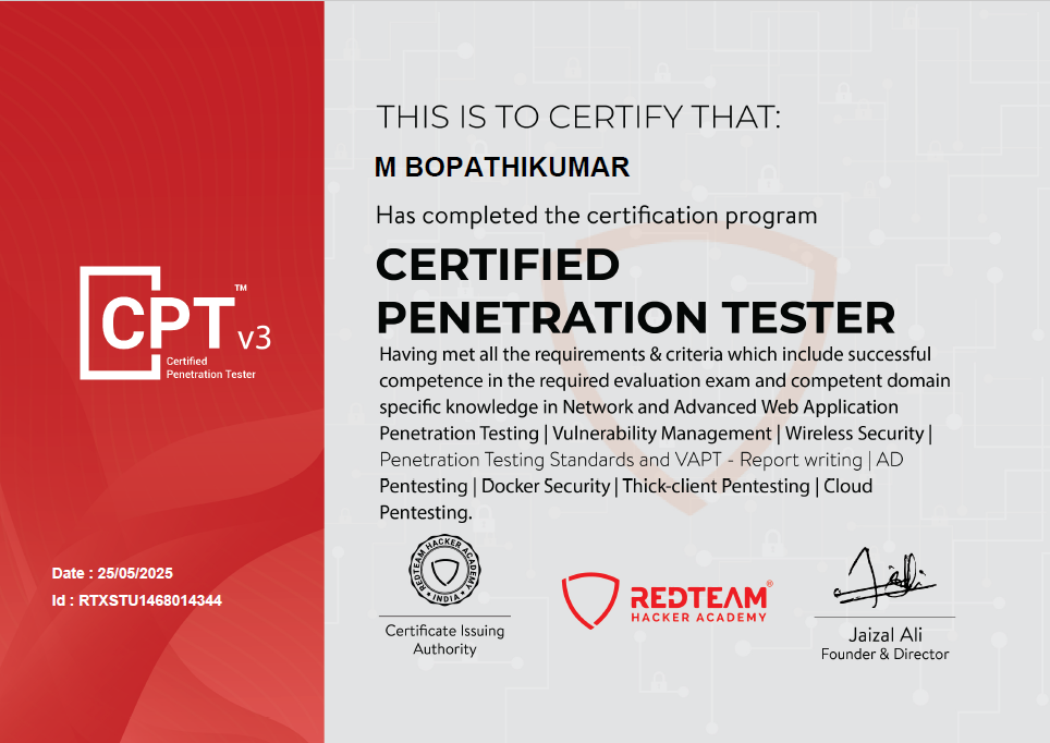 Certified Penetration Tester